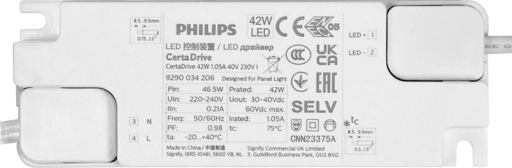 Plafoniera LED 120x60 42W UGR19 Bianco Variabile con driver Philips Colore Bianco Variabile CCT
