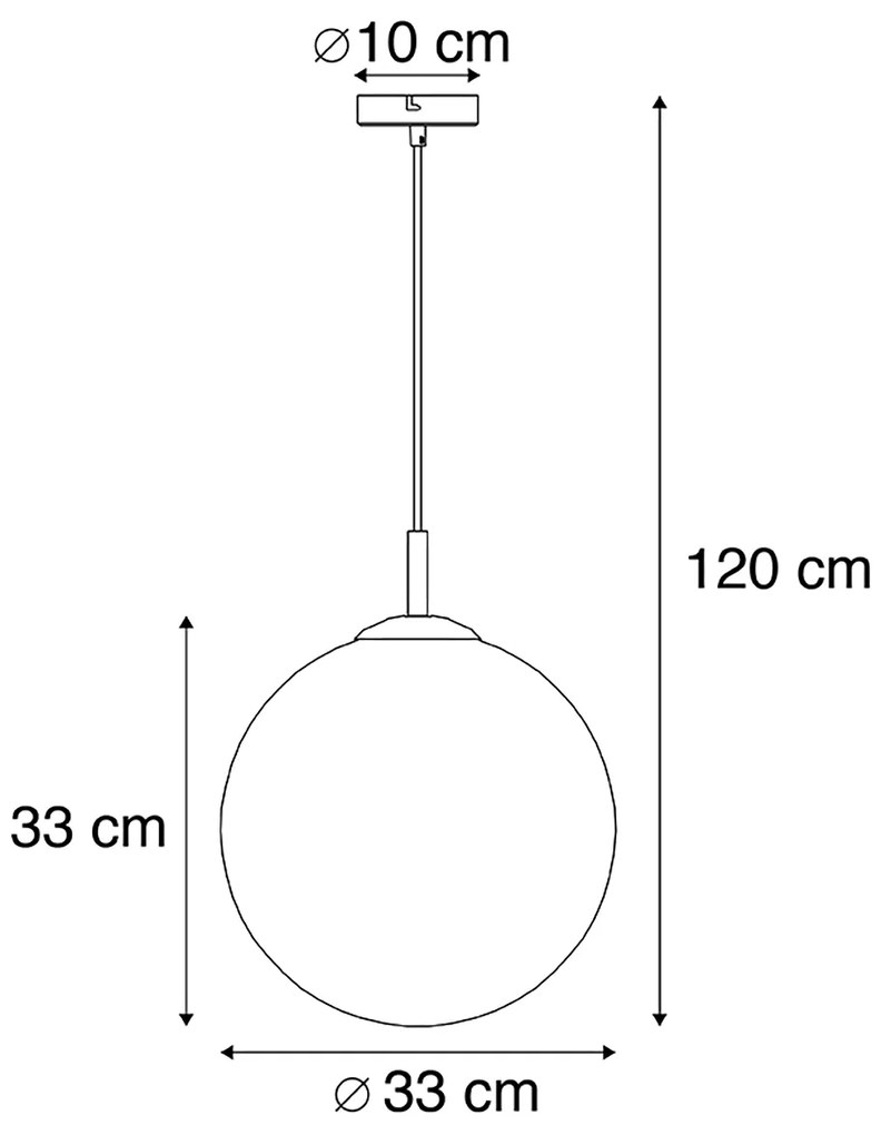 Lampada a sospensione intelligente ottone con vetro blu oceano 33 cm incl. WiFi ST64 - Pallon