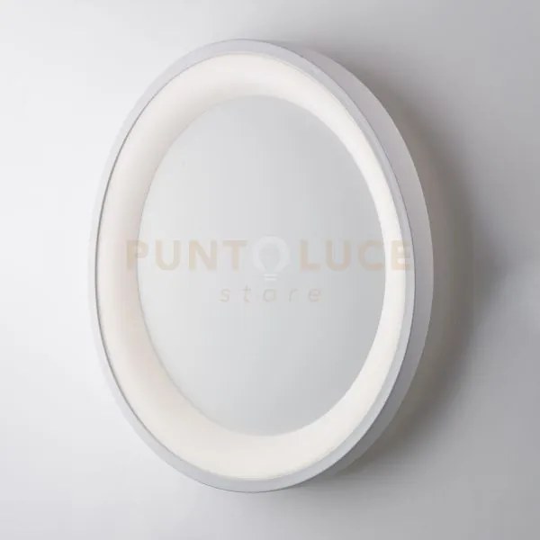 Plafoniera circolare in metallo e alluminio laccato bianco con led ...