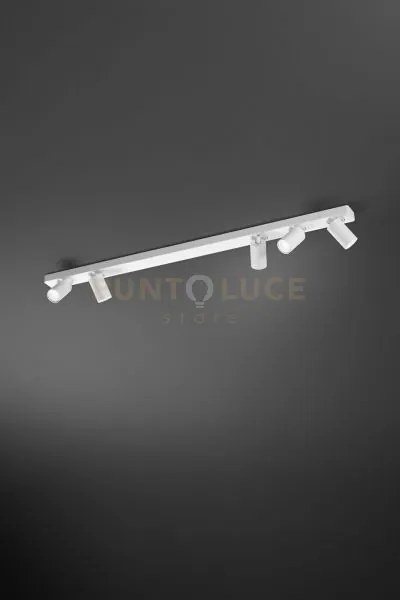 Plafoniera in alluminio colore bianco oddy 5 luci attacco gu10 orie...