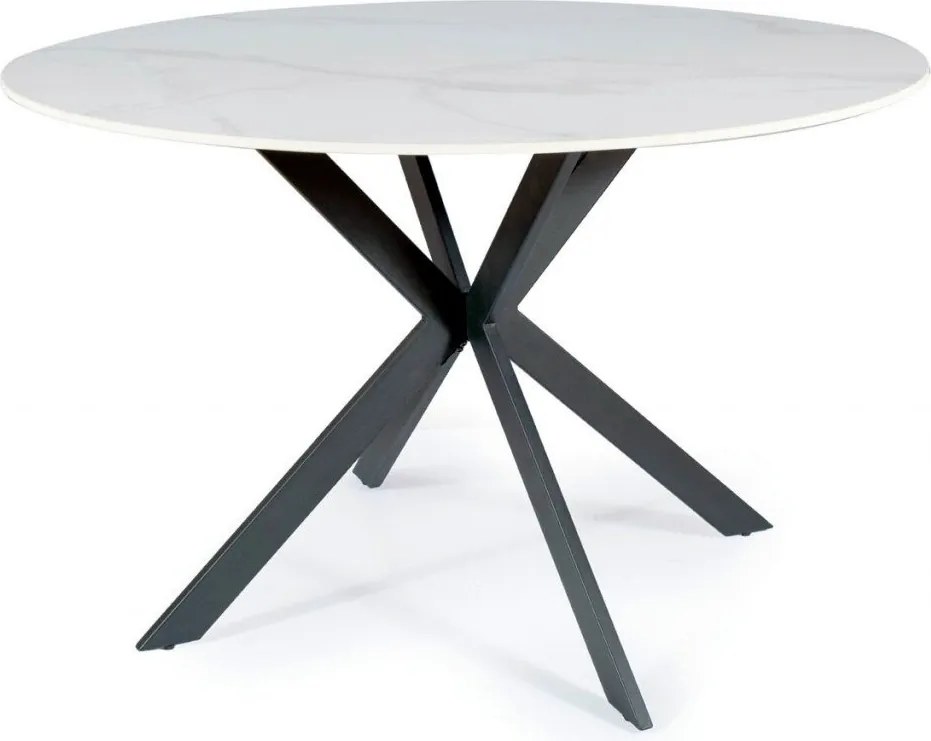 Tavolo rotondo Talia effetto marmo bianco/nero - d120 x h76 cm