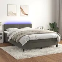 Letto a Molle con Materasso e LED Grigio Scuro 140x200 cm 3134466