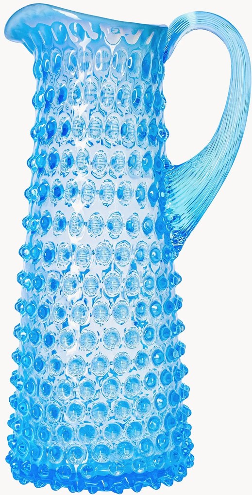 Brocca in vetro soffiato Opaline Paris Hobnail