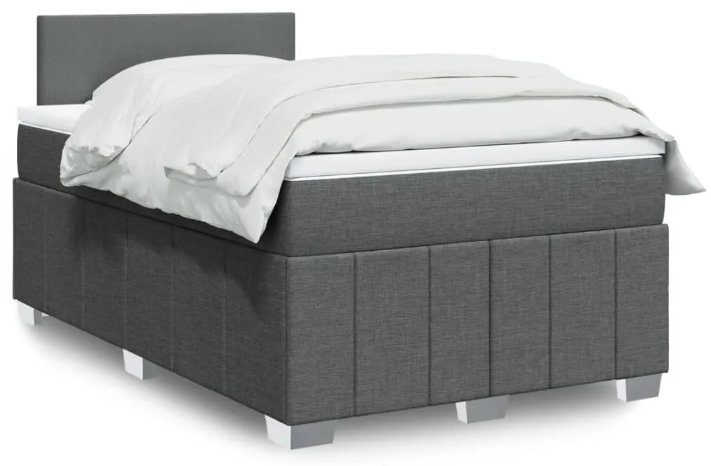 Giroletto A Molle Con Materasso Grigio Scuro 120x200 Cm Tessuto /