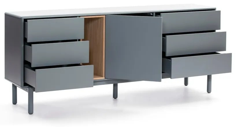 Cassettiera bassa blu-grigio 180x76 cm Corvo - Teulat