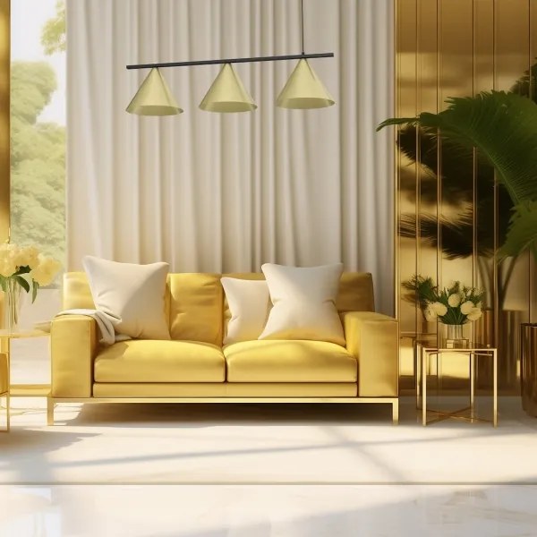 Lampadario a sospensione con cavo CAPITAL 3xGX53/15W/230V oro