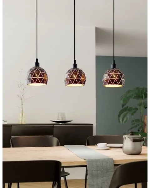 Eglo 97846 - Lampadario a sospensione con filo ROCCAFORTE 3xE14/40W/230V