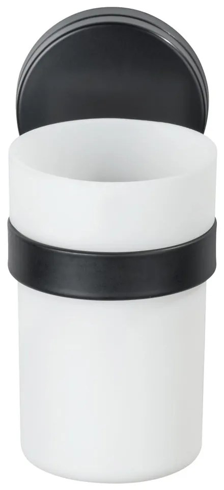 Static-Loc® Plus coppa a parete bianca e nera per spazzolini da denti Pavia - Wenko