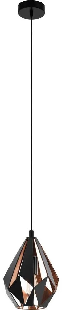 Eglo 49997 - Lampadario a sospensione con filo CARLTON 1xE27/60W/230V