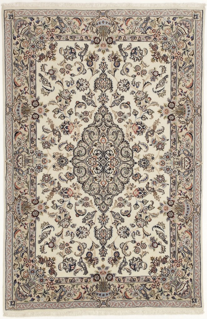Isfahan Tappeto 110 x 160 (Iran) Annodato A Mano