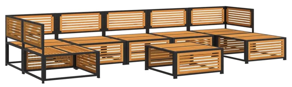 Set divano da giardino 8pz con cuscini legno massello di acacia