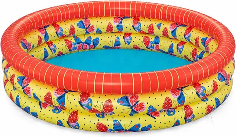 Bestway Piscina Gonfiabile per Bambini 3 Anelli Farfalle 168x38 cm +2 Anni Giardino 51202
