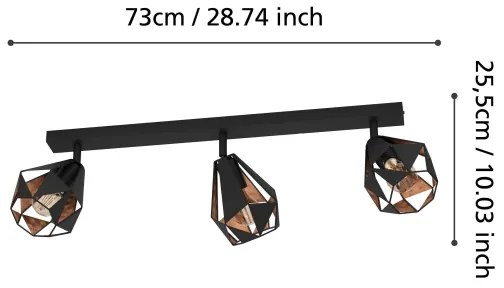 Eglo 43717 - Faretto CARLTON 3xE27/40W/230V