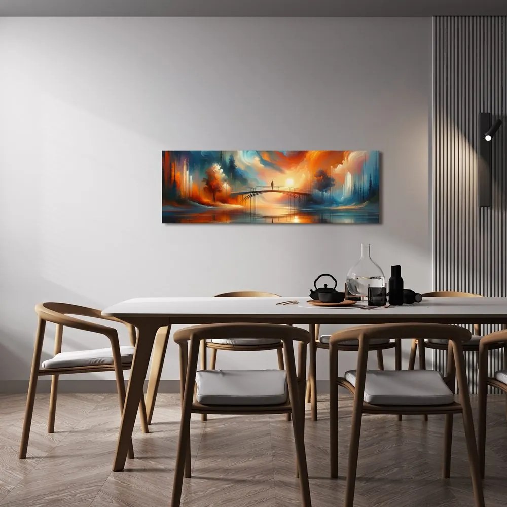 Quadro su tela – Ponte nella luce del tramonto