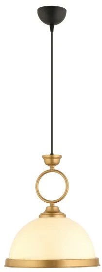 Lampadario a sospensione su cavo MONZA 1xE27/40W/230V diametro 26 cm crema/bronzo