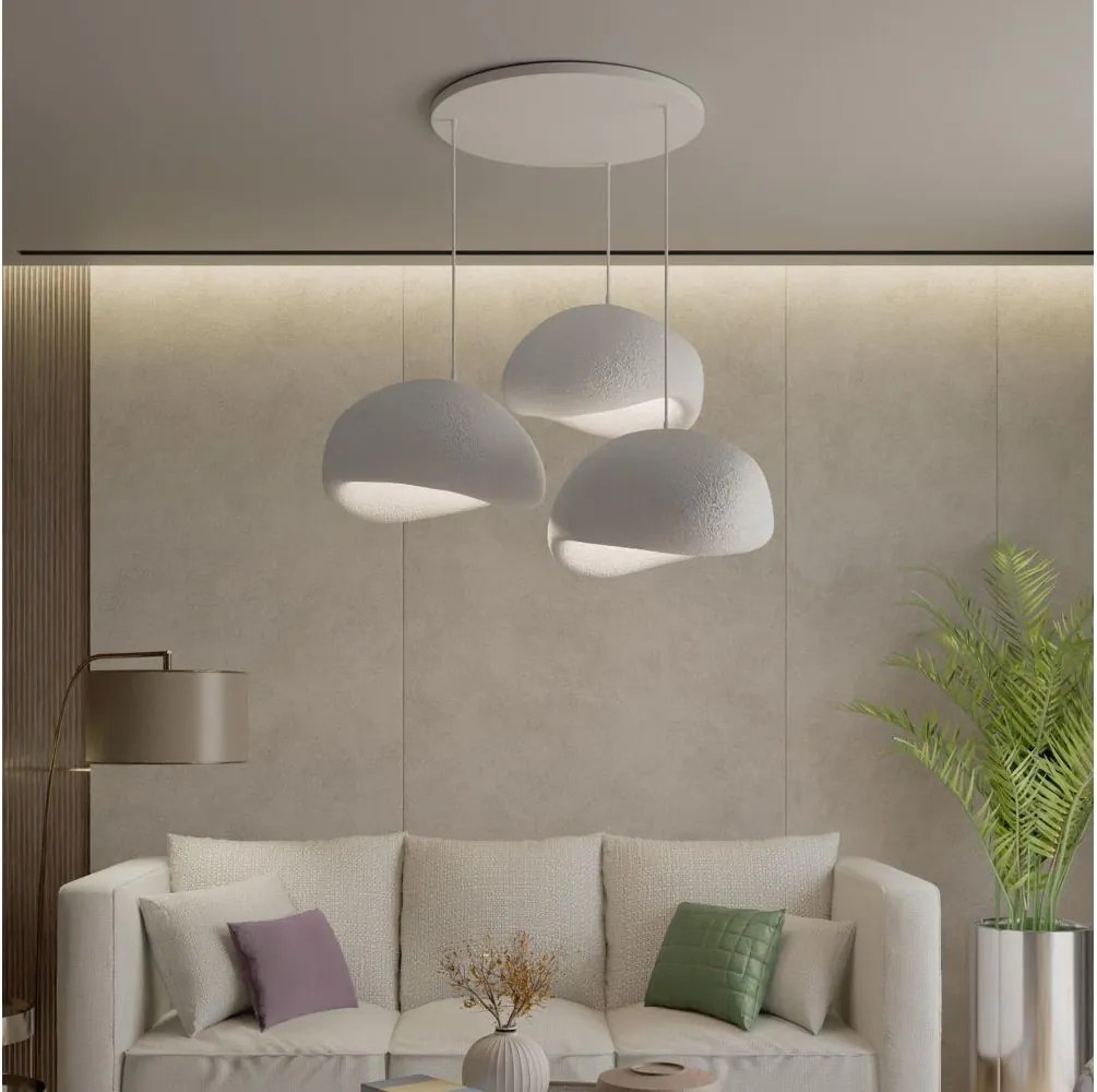 Brilagi - Lampadario a sospensione con cavo WABI SABI 3xE27/40W/230V Ø 60 cm bianco