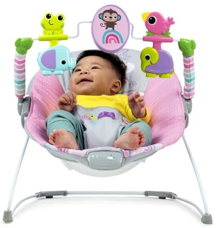 Bright Starts - Dondolo vibrante per bambini PINK PARADISE 1xLR14