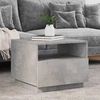 Tavolino da Soggiorno con Luci LED Grigio Cemento 50x49x40 cm 839829