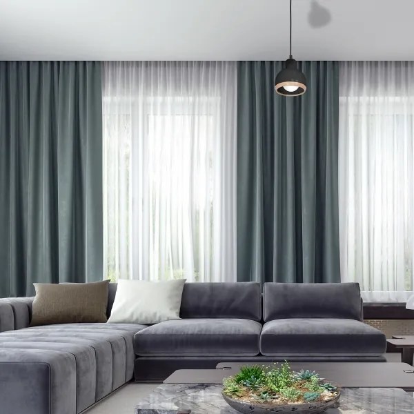 Lampadario su filo OVAL 1xE27/60W/230V nero