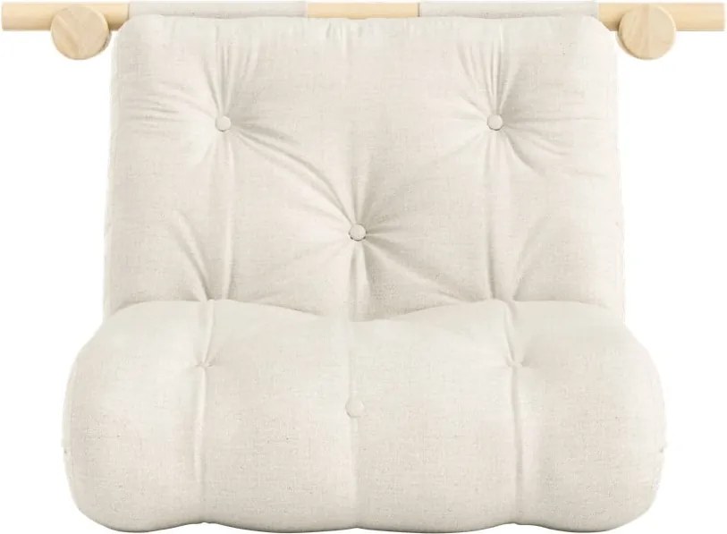 Poltrona di colore naturale allungabile con rivestimento in lino Hooked – Karup Design