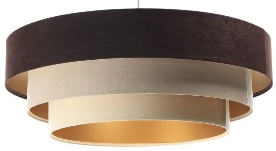 Lampadario su filo TRINITI 1xE27/60W/230V marrone/beige/oro