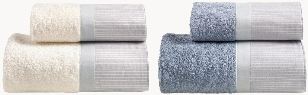 Set di 4 asciugamani in spugna di cotone Pais