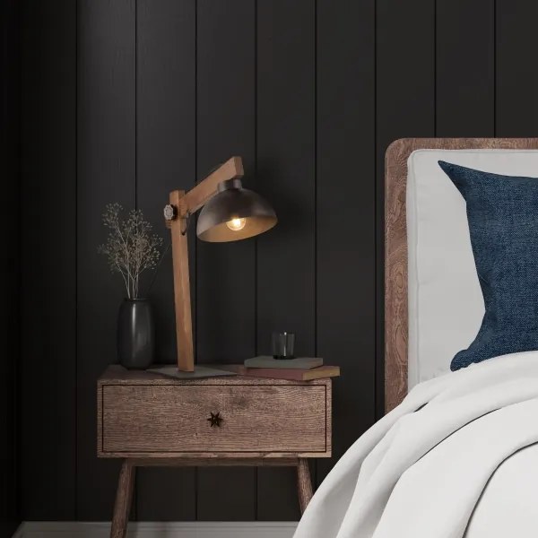 Lampada da tavolo OSLO 1xE27/15W/230V noce/marrone