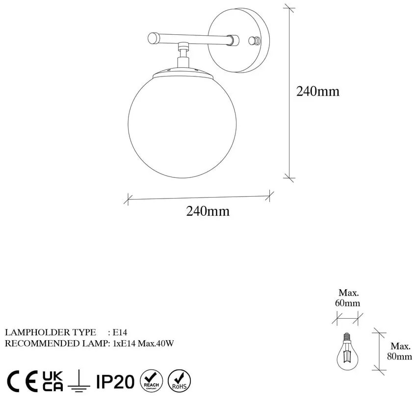 Lampada da parete color ottone Roe – Opviq lights