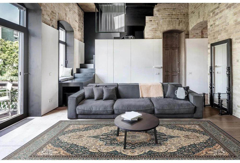 Tappeto in lana verde 200x300 cm Charlotte - Agnella