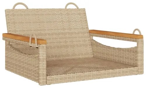 Panchina a Dondolo Beige 63x62x40 cm in Polyrattan