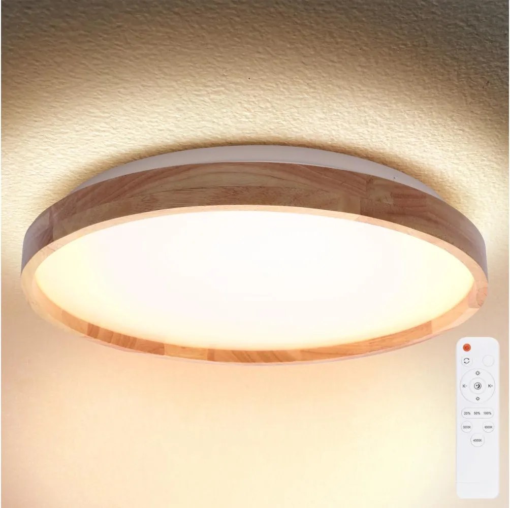 Brilagi - Plafoniera dimmerabile a LED ALSON LED/72W/230V 3000-6500K rovere Ø 78 cm + telecomando