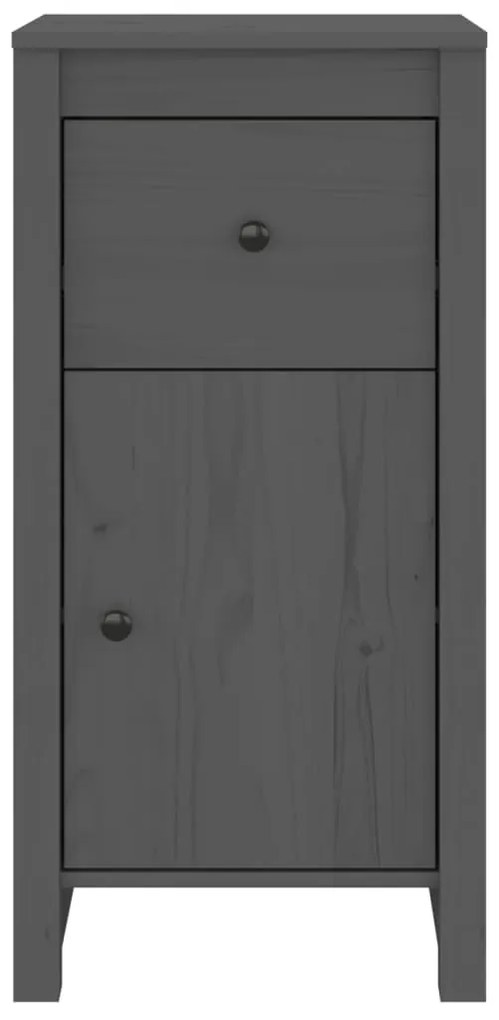 Credenze 2 pz Grigie 40x35x80 cm in Legno Massello di Pino