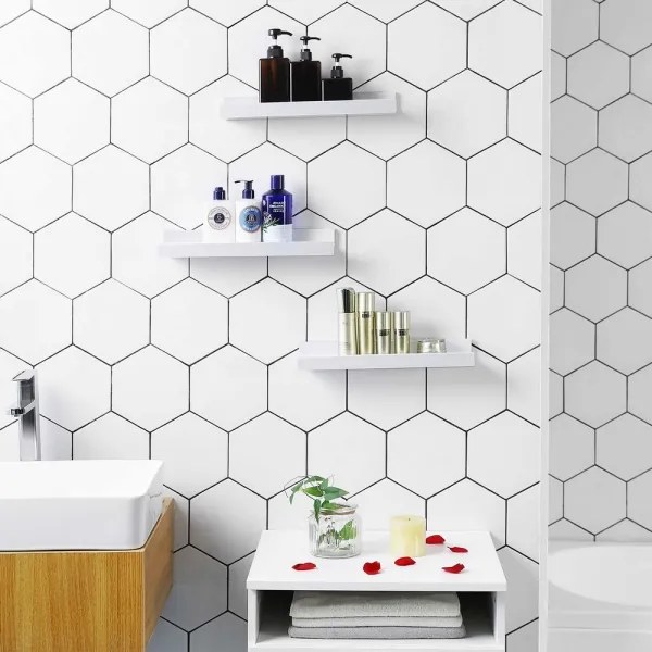 Set di 3 mensole da parete SHELFY bianche