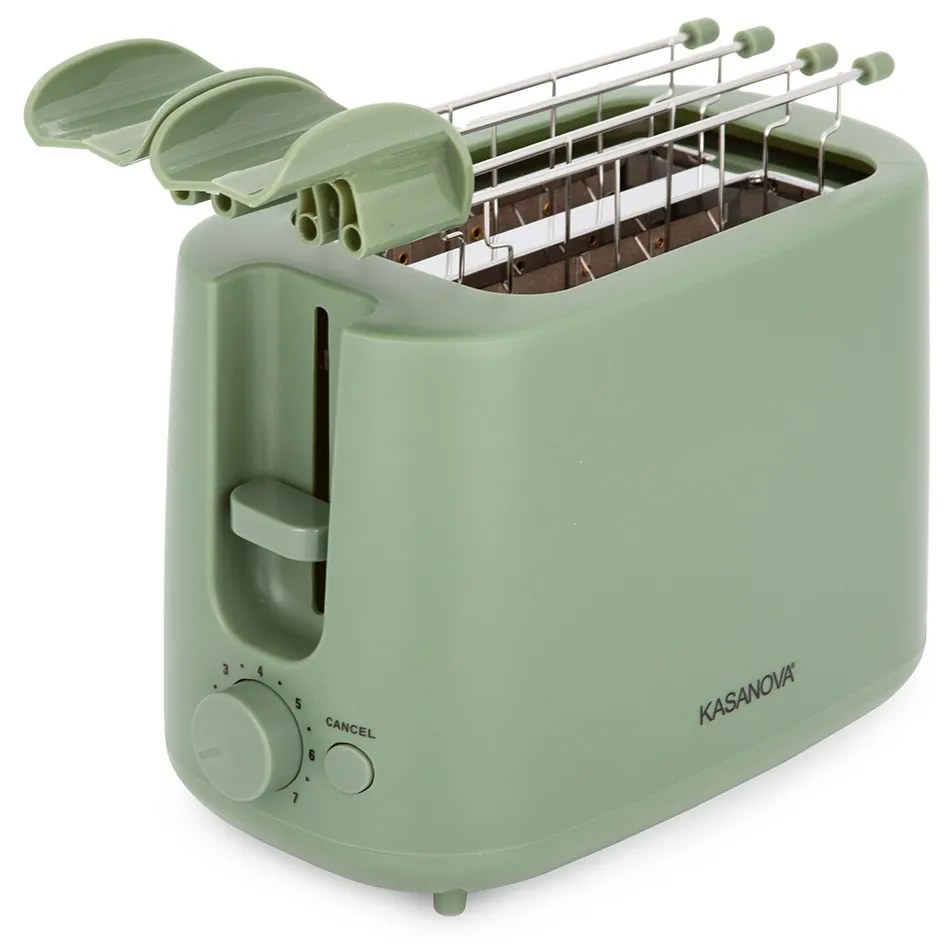 Tostapane 2 fette 7 livelli di tostatura 750 W verde