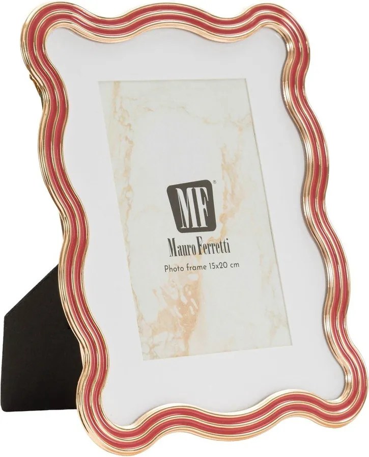 Cornice rossa/dorata in metallo/in vetro verticale con sostegno 17,5x22,5 cm Elizabeth – Mauro Ferretti