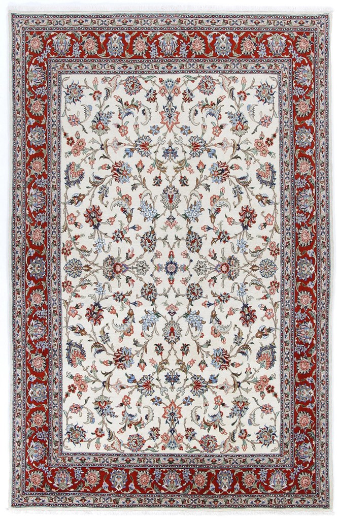 Isfahan Tappeto 240x150 (Iran) Annodato A Mano