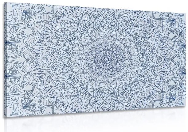 Stampa su tela – Mandala decorativa dettagliata in blu