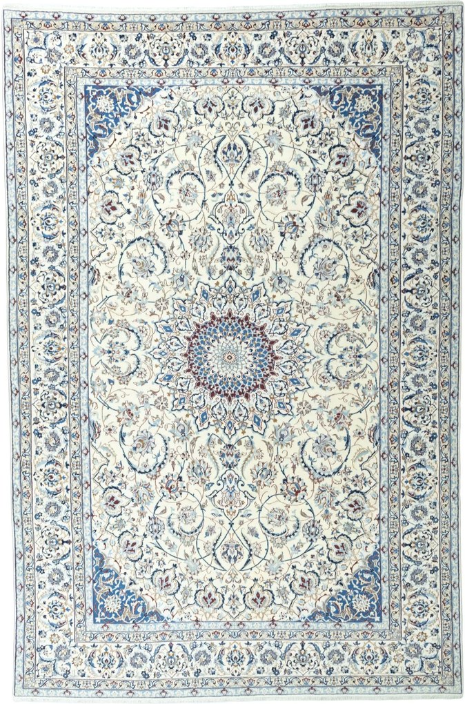 Nain Tappeto 380x260 Beige (Iran) Annodato A Mano