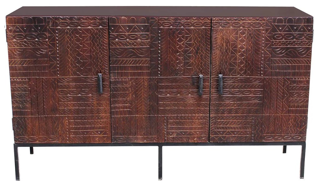 MANTRA - madia con decoro 3 ante legno e ferro