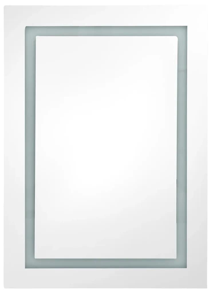 Armadietto bagno con specchio e led grigio 50x13x70 cm
