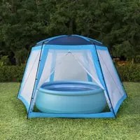 Tenda per Piscina in Tessuto 660x580x250 cm Blu