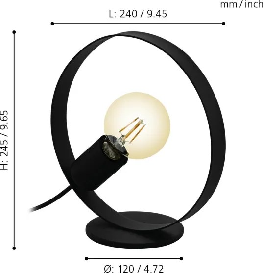 Eglo 43615 - Lampada da tavolo FRIJOLAS 1xE27/40W/230V