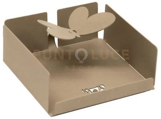 Porta salviette butterfly beige in ferro 13x13x5cmh
