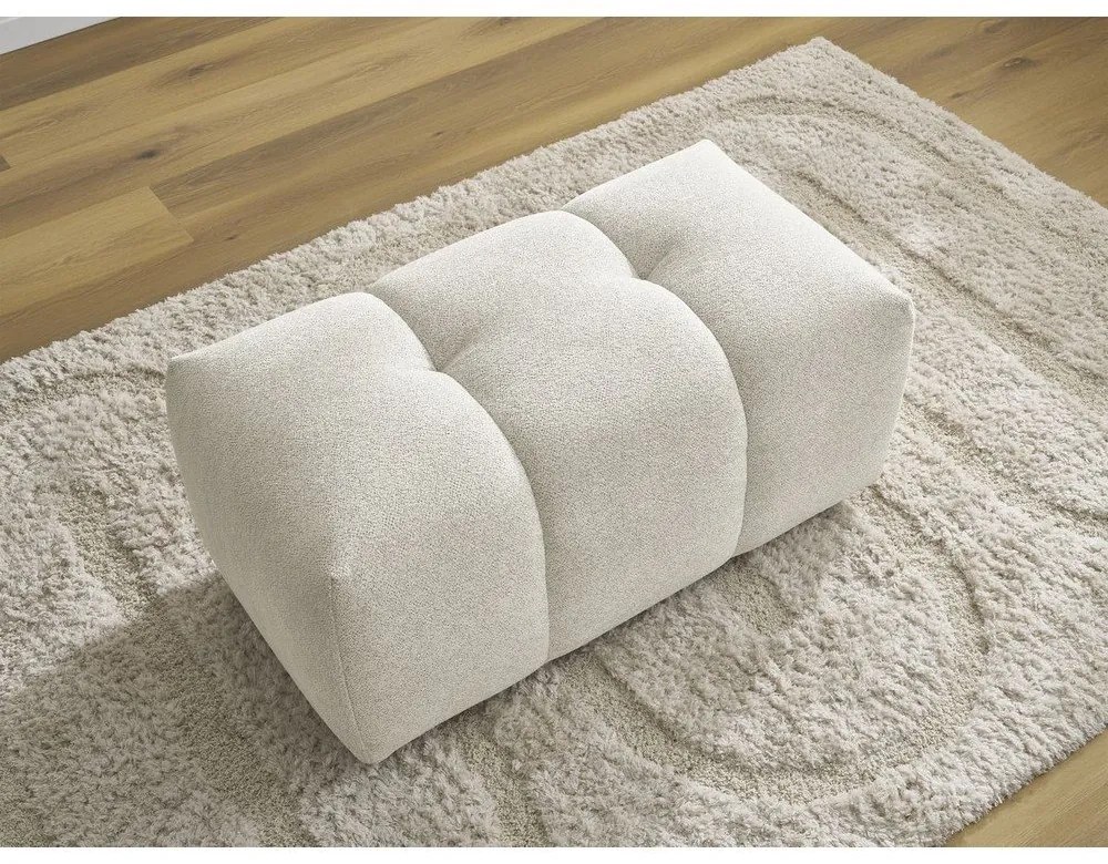 Poggiapiedi bianco con rivestimento in ciniglia Roxelane – Bobochic Paris