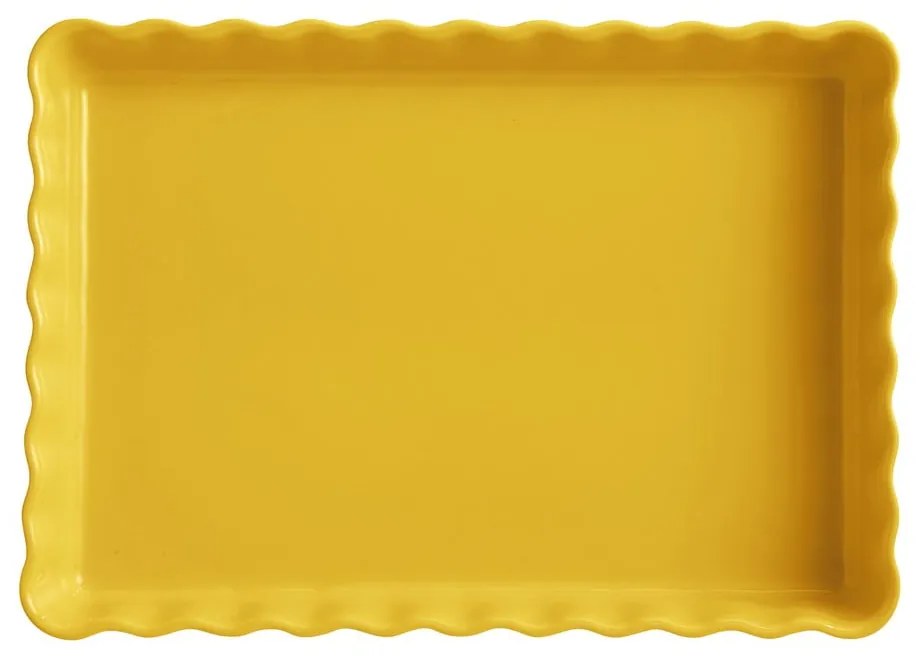 Tortiera in ceramica gialla , 24 x 34 cm - Emile Henry
