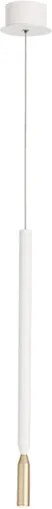 Lampada a sospensione LED in metallo verniciato Bianco e Oro D10 cm TUBIC