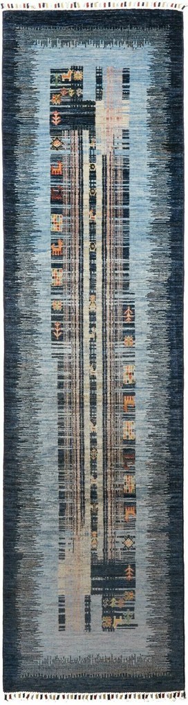 Gabbeh Tappeto orientale 80x290 Blu (Pakistan) Tessuto A Mano