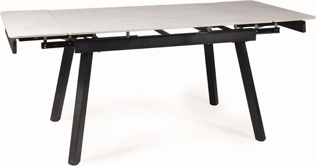 Tavolo allungabile John Ceramica effetto marmo bianco/nero opaco - L120-180 cm