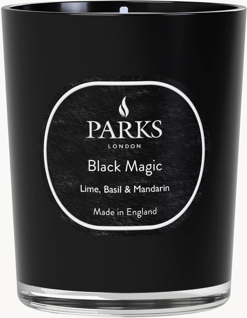 Candela profumata fatta a mano Black Magic (lime, basilico & mandarino)
