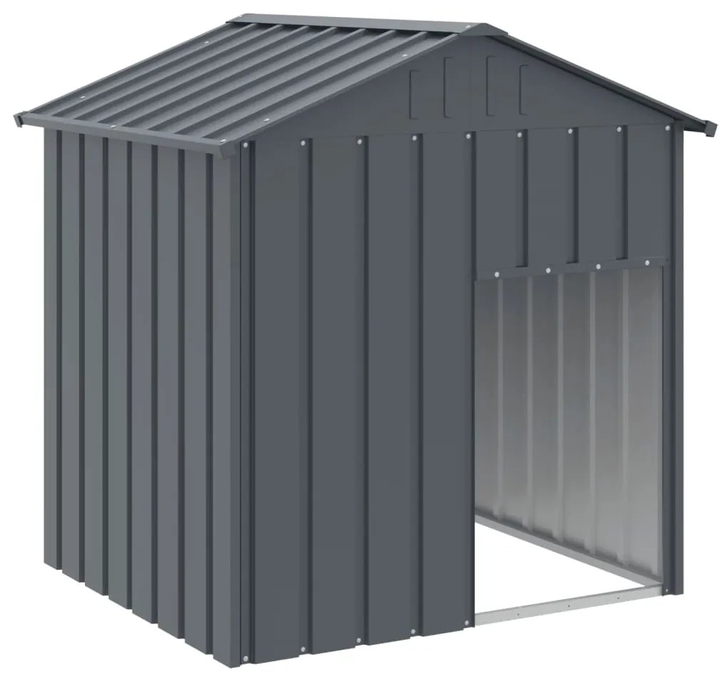 Casetta cani con tetto antracite 117x103x123 cm acciaio zincato